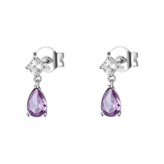 Orecchini pendenti Brosway Fancy in argento e zirconi viola BW.FMP115