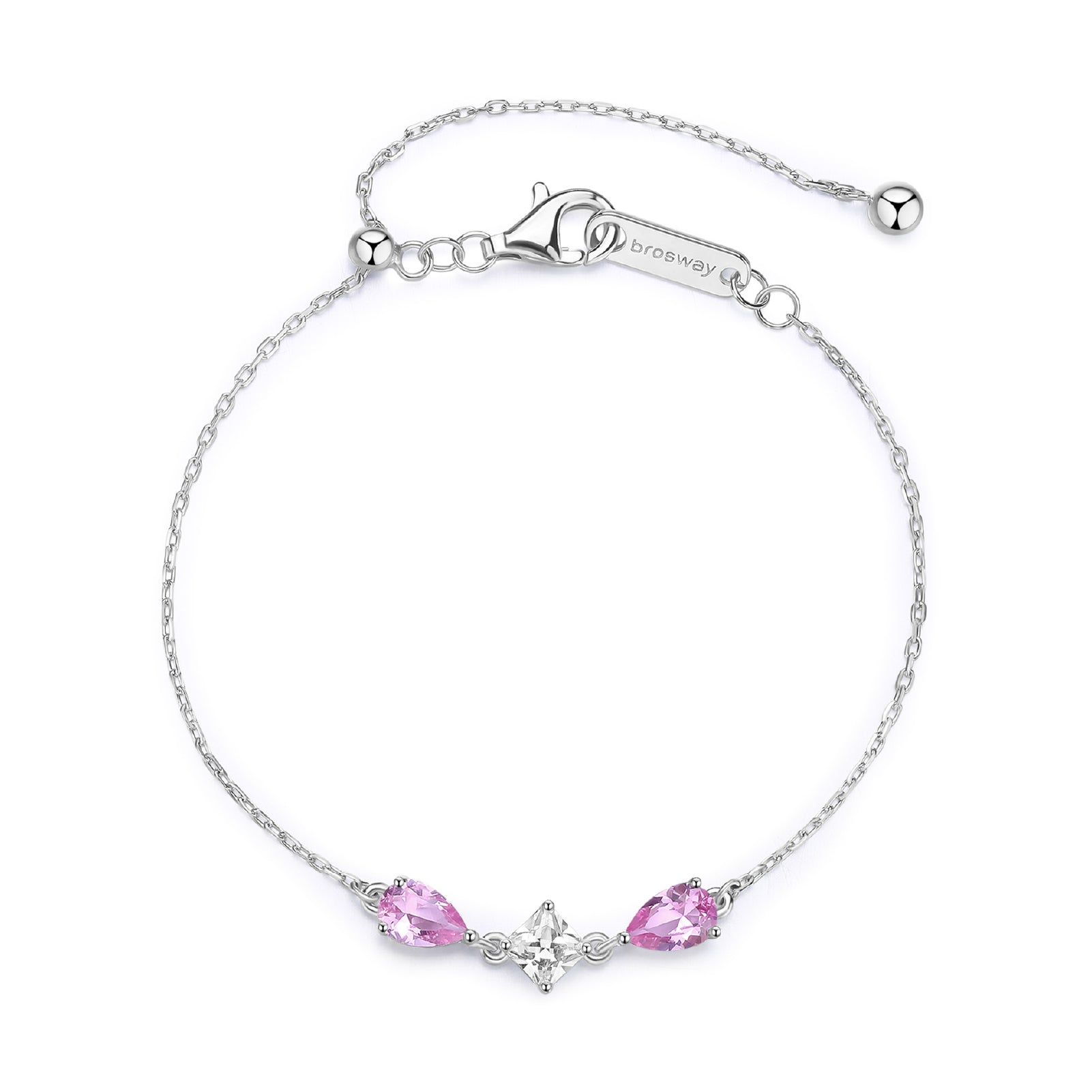 Bracciale Brosway Fancy in argento con zirconi bianchi e rosa BW.FVP113