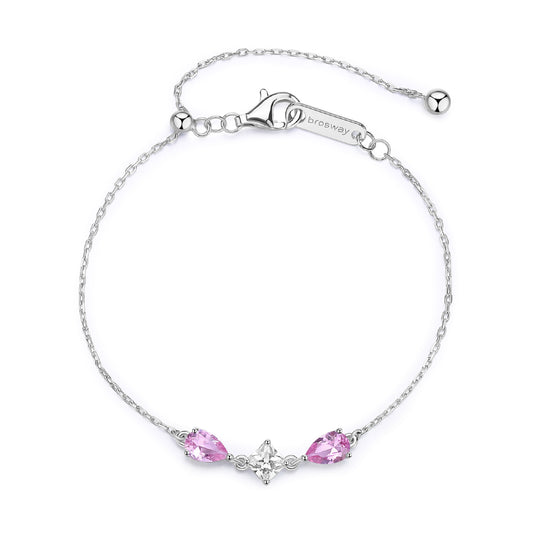 Bracciale Brosway Fancy in argento con zirconi bianchi e rosa BW.FVP113