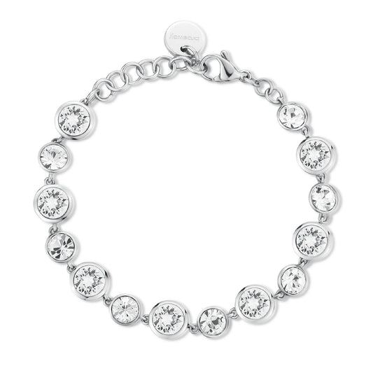 Bracciale tennis donna Brosway Symphonia in acciaio cristalli bianchi alternati BYM165-1