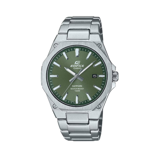 Orologio analogico Casio Edifice in acciaio argento e verde