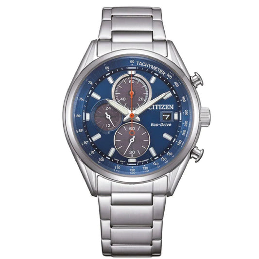 Orologio cronografo uomo Citizen Outdoor in acciaio con quadrante blu 40mm