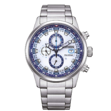 Orologio cronografo uomo Citizen Sporty in acciaio con quadrante bianco 42mm