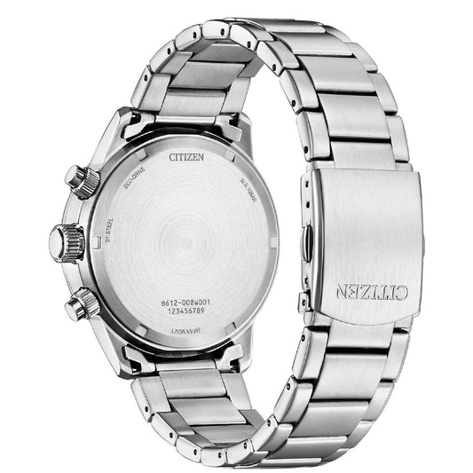 Orologio cronografo uomo Citizen Sporty in acciaio con quadrante bianco 42mm