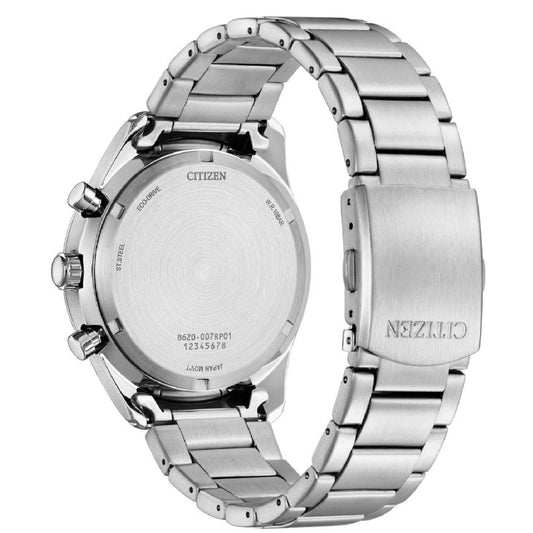 Orologio cronografo uomo Citizen Outdoor in acciaio con quadrante bianco 43mm