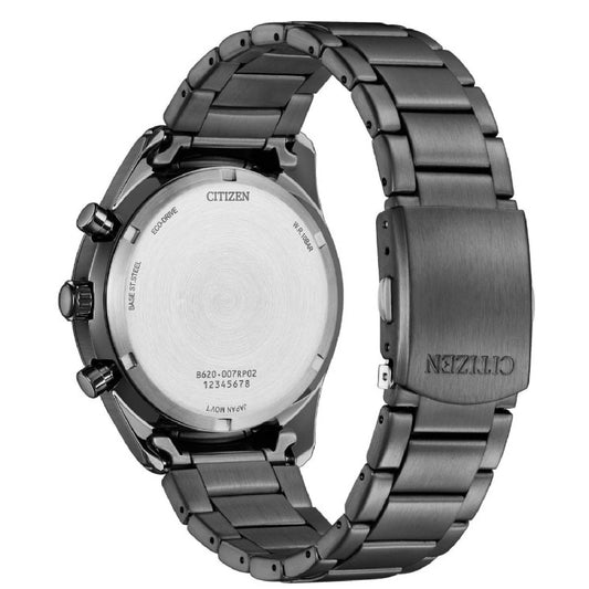 Orologio cronografo uomo Citizen Outdoor in acciaio nero quadrante turchese 43mm