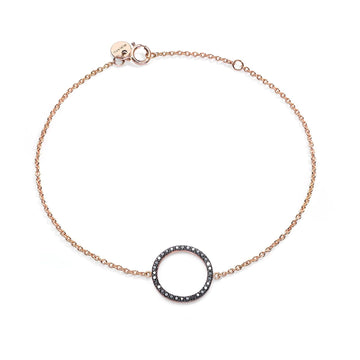 Bracciale donna Burato Linee ed Archi con cerchio oro rosa e diamanti neri