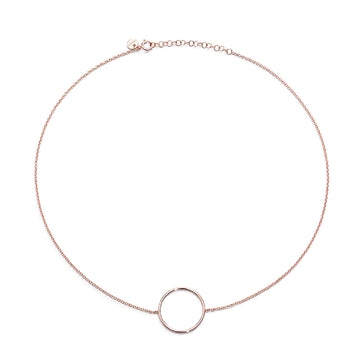 Collana Burato Linee ed Archi donna in oro rosa con cerchio di 16 mm