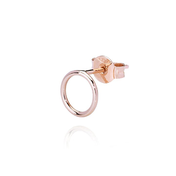 Mono orecchino donna Burato Linee ed Archi oro rosa cerchio 8mm