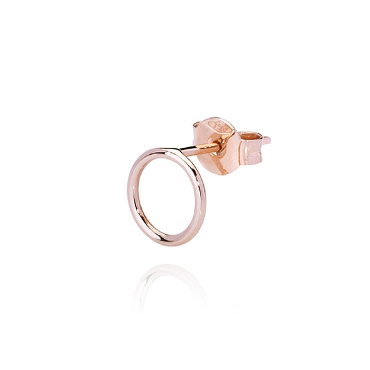 Mono orecchino donna Burato Linee ed Archi oro rosa cerchio 8mm