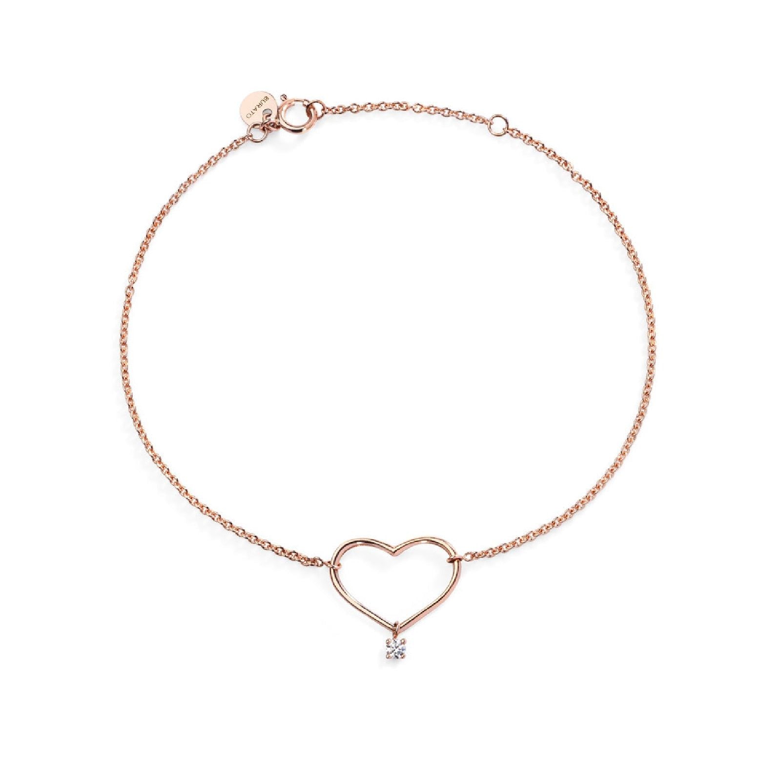 Bracciale Burato Con Amore donna oro rosa con cuore e diamante 0,2ct CI696-1