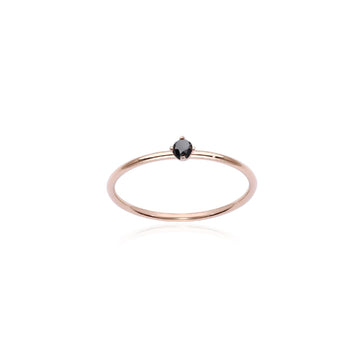 Anello solitario Burato Solitaire donna oro rosa e diamante nero 0,05ct