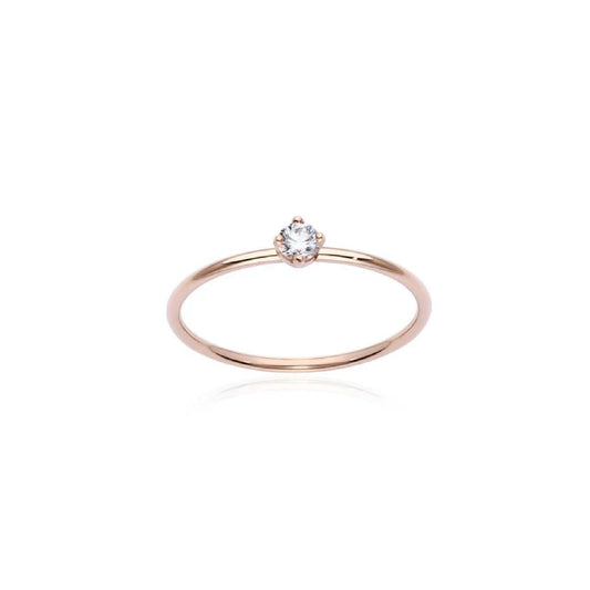 Anello solitario Burato Solitaire donna oro rosa e diamante 0,10ct