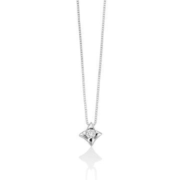 Collana donna Miluna Collier Punto Luce in oro bianco con diamante di 0,04 ct