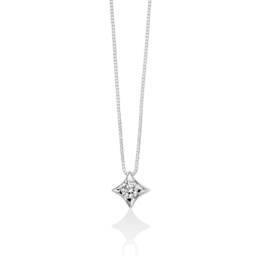 Collana donna Miluna Collier Punto Luce in oro bianco con diamante di 0,10 ct