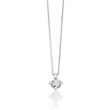 Collana punto luce donna Miluna Cuore oro bianco diamante 0,15ct griffe cuore