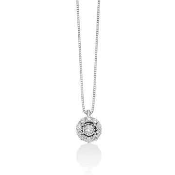 Collana donna Miluna Collier In Diamanti oro bianco ciondolo e diamanti di 0,15ct