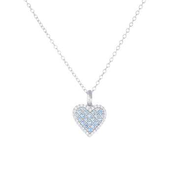 Collana donna Amen Amore argento con cuore di zirconi azzurri e bianchi