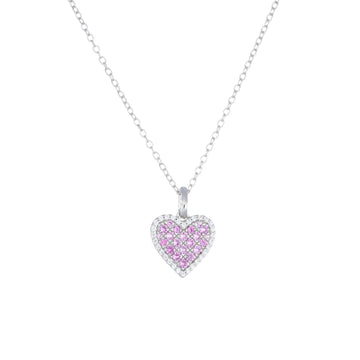 Collana donna Amen Amore argento con cuore di zirconi rosa e bianchi