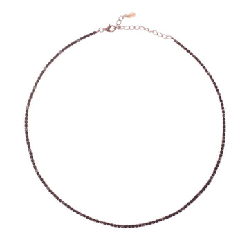 Collana donna Amen Tennis argento rosé zirconi bianchi e neri