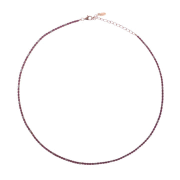 Collana donna Amen Tennis argento rosé zirconi bianchi e rossi