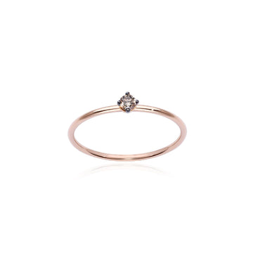 Anello solitario Burato Solitaire donna oro rosa e diamante marrone 0,05ct