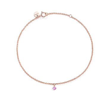 Bracciale Burato Solitaire donna oro rosa con zaffiro rosa di 0,05ct