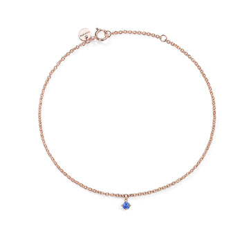 Bracciale Burato Solitaire donna oro rosa con zaffiro blu di 0,05ct