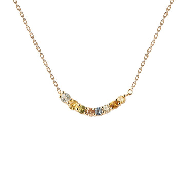 Collana donna PDPAOLA Essential Rainbow argento oro zirconi rigidi multicolor