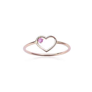 Anello solitario donna Burato Con Amore oro rosa cuore zaffiro rosa 0,03ct