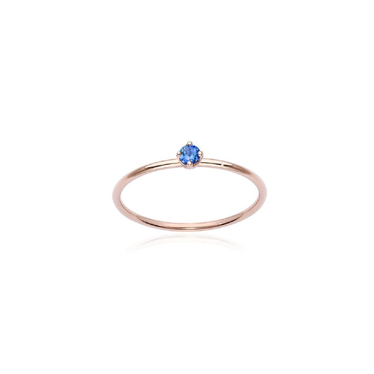 Anello solitario Burato Solitaire donna oro rosa zaffiro blu 0,05ct