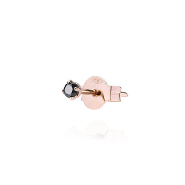 Orecchino punto luce Burato Solitaire donna oro rosa diamante nero 0,05ct