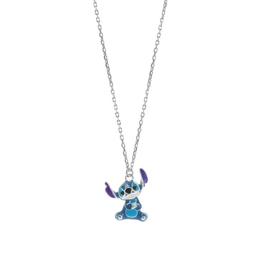 Collana girocollo Disney Stitch bambino/a argento con Stitch centrale