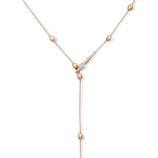 Collana donna Nanis Soffio oro rosa con boules e diamanti 0,08ct