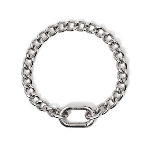 Bracciale catena groumette Kidult Style in acciaio argento MISURA UNICA