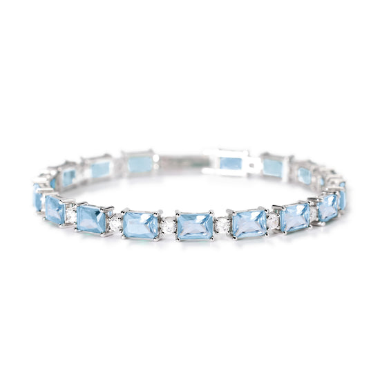 bracciale tennis mabina in argento con zirconi de acquamarine 533940 17