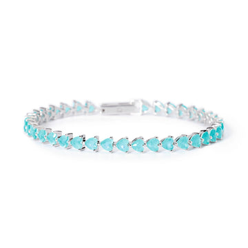 bracciale tennis mabina in argento pietre azzurre taglio a cuore 533947 16