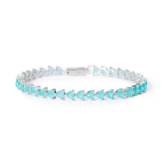 bracciale tennis mabina in argento pietre azzurre taglio a cuore 533947 16