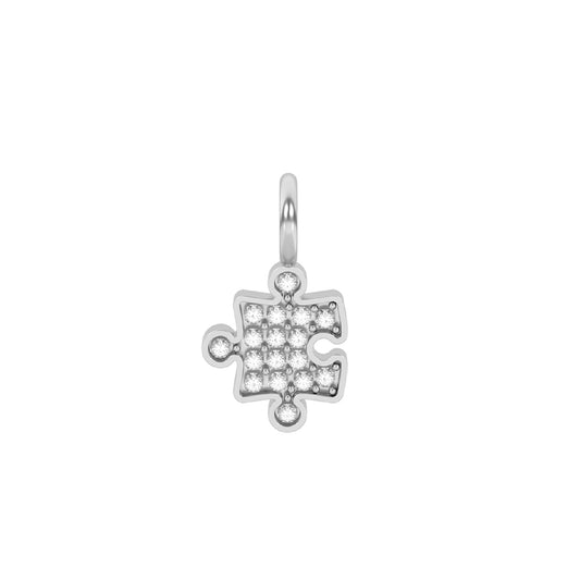 Charm puzzle Kidult By You in acciaio 316L e cristalli da donna MISURA UNICA