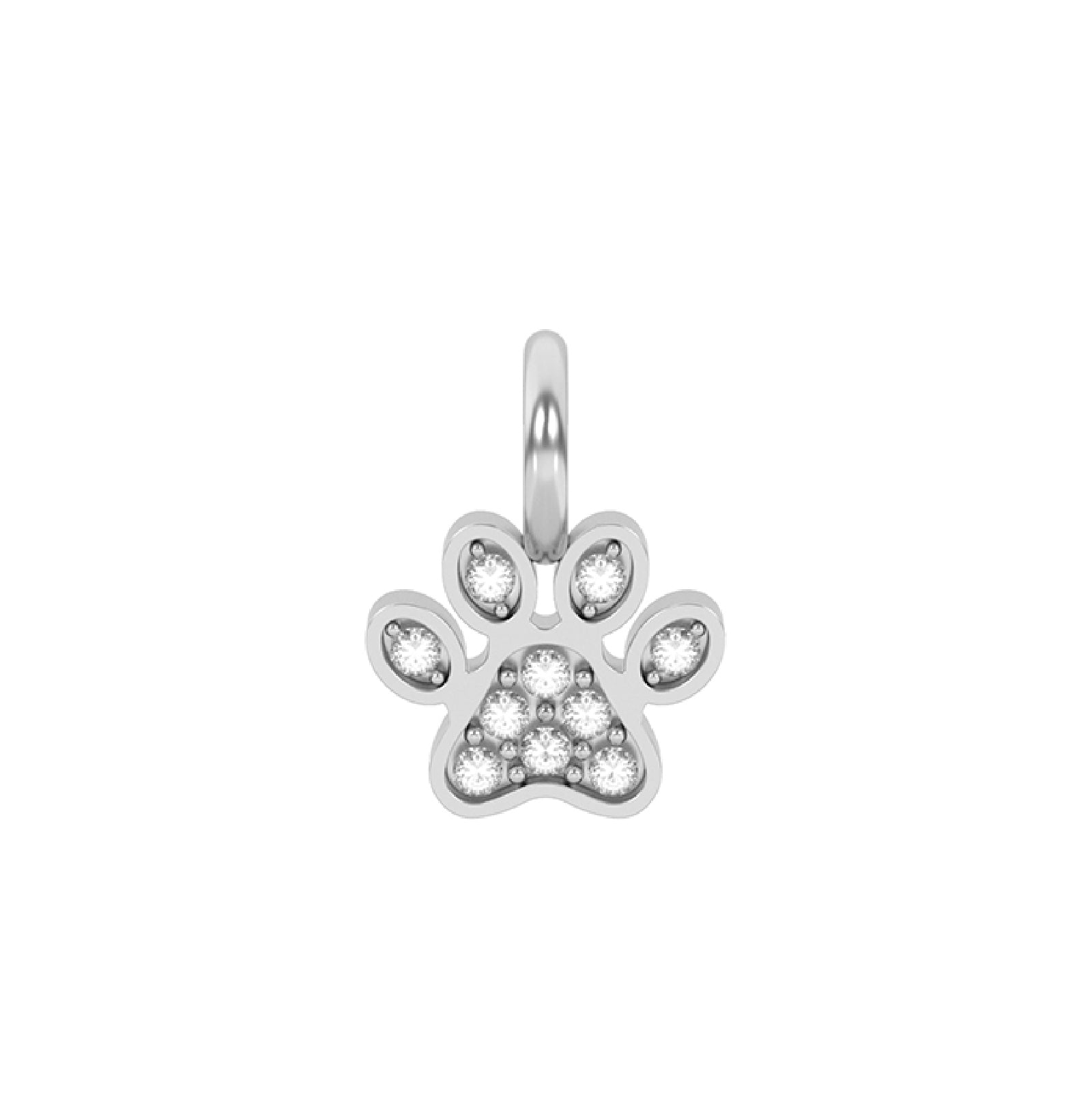 Charm zampa Kidult By You in acciaio 316L con cristalli MISURA UNICA