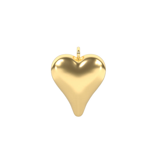 Charm cuore grande Kidult By You in acciaio 316L dorato MISURA UNICA