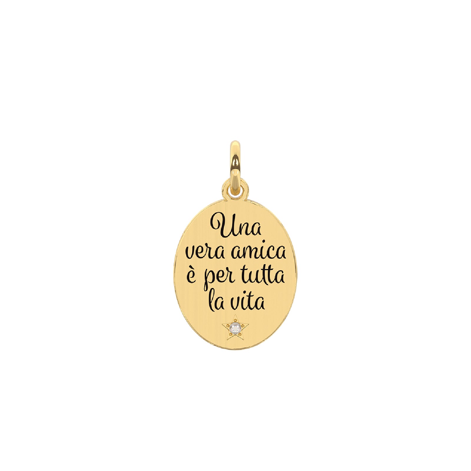 Charm Kidult By You in acciaio satinato con pvd oro e cristalli MISURA UNICA