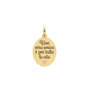 Charm Kidult By You in acciaio satinato con pvd oro e cristalli MISURA UNICA