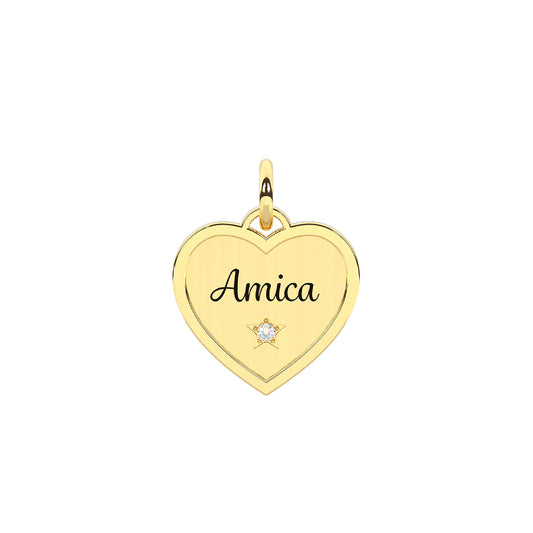 Charm amica Kidult By You in acciaio con pvd oro e cristalli MISURA UNICA