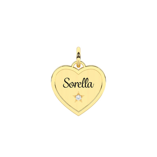 Charm sorella Kidult By You in acciaio con pvd oro e cristalli MISURA UNICA