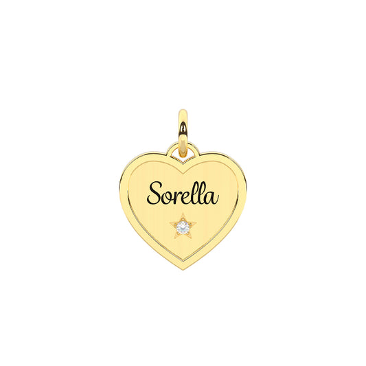 Charm sorella Kidult By You in acciaio con pvd oro e cristalli MISURA UNICA