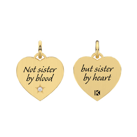 Charm sister by heart Kidult By You acciaio dorato e cristalli MISURA UNICA