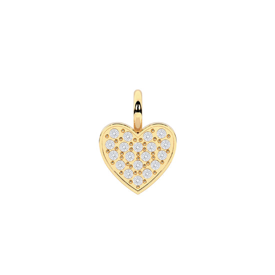 Charm cuore Kidult By You in acciaio 316L oro e pavè cristalli MISURA UNICA