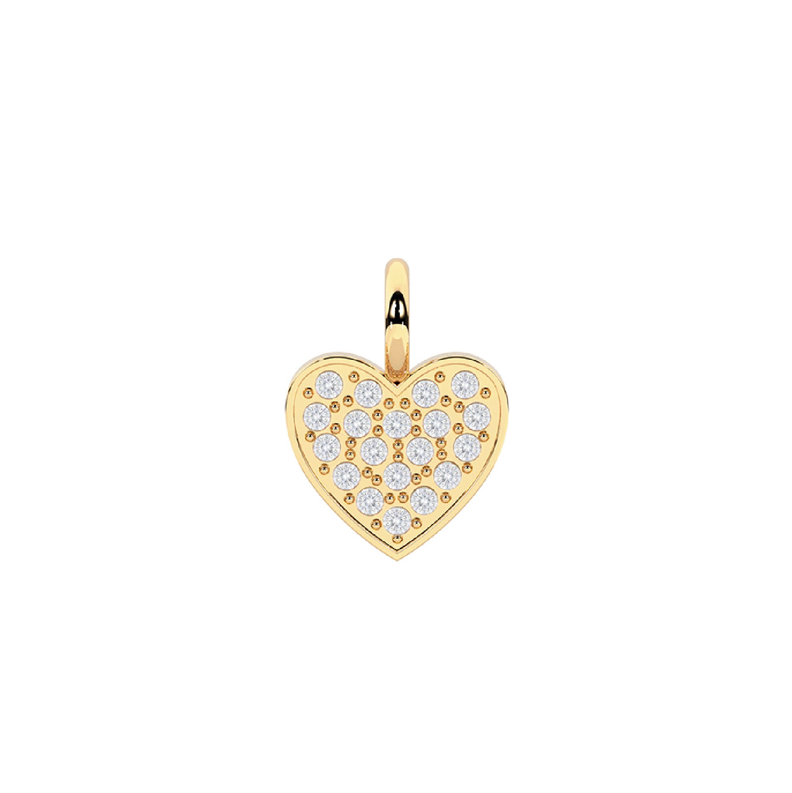 Charm cuore Kidult By You in acciaio 316L oro e pavè cristalli MISURA UNICA