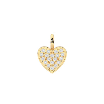 Charm cuore Kidult By You in acciaio 316L oro e pavè cristalli MISURA UNICA